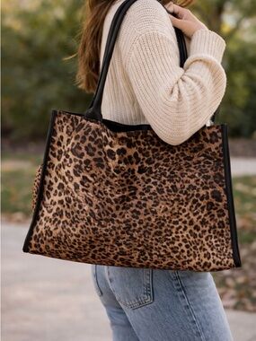Neiman Marcus Leopard Print Nylon Tote Bag